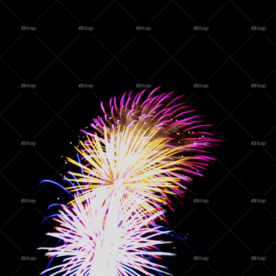 Beautiful bright fireworks bursting with color. Kaboom!