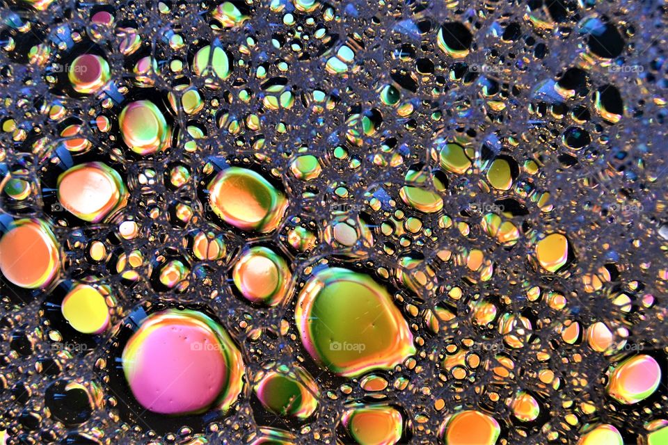 Bubbles in colourfull lights 