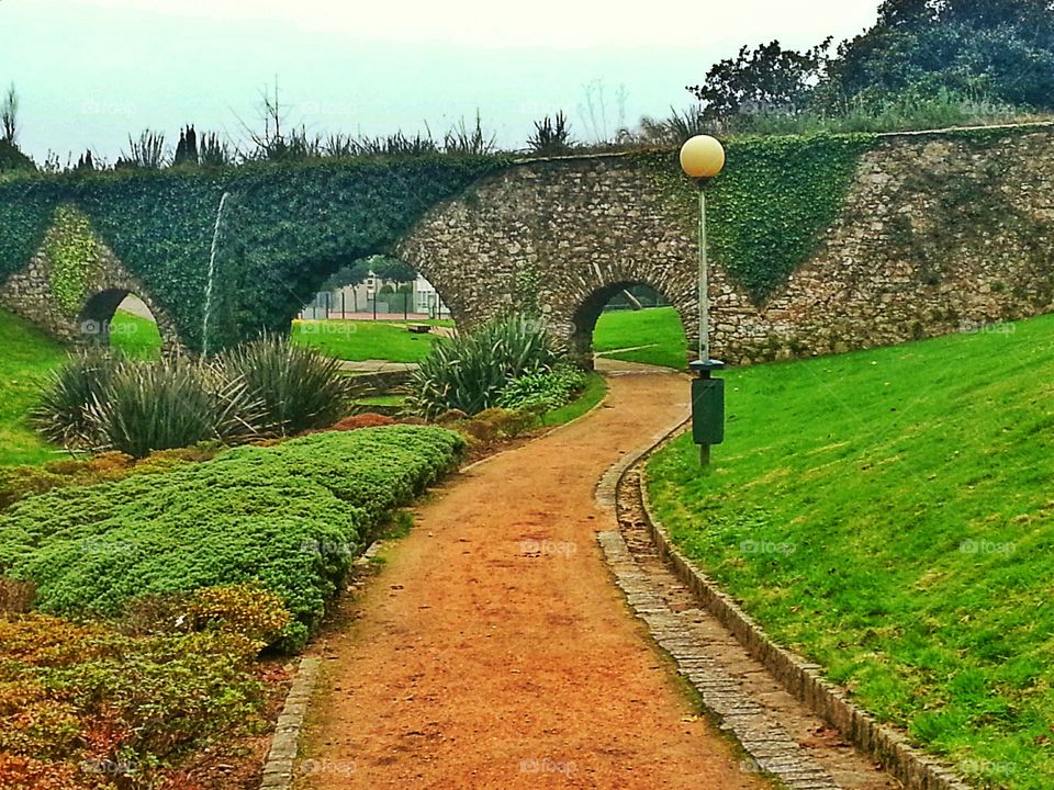 Aqueduct, Santiago de Compostela. Medieval aqueduct in Vite, Santiago de Compostela