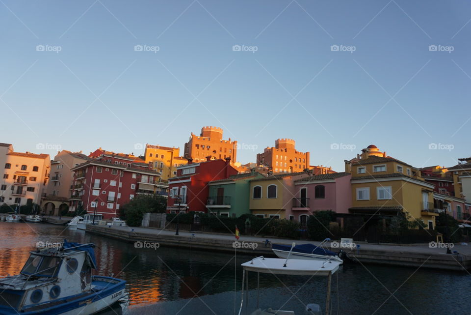 Port#boats#houses#colors#sea