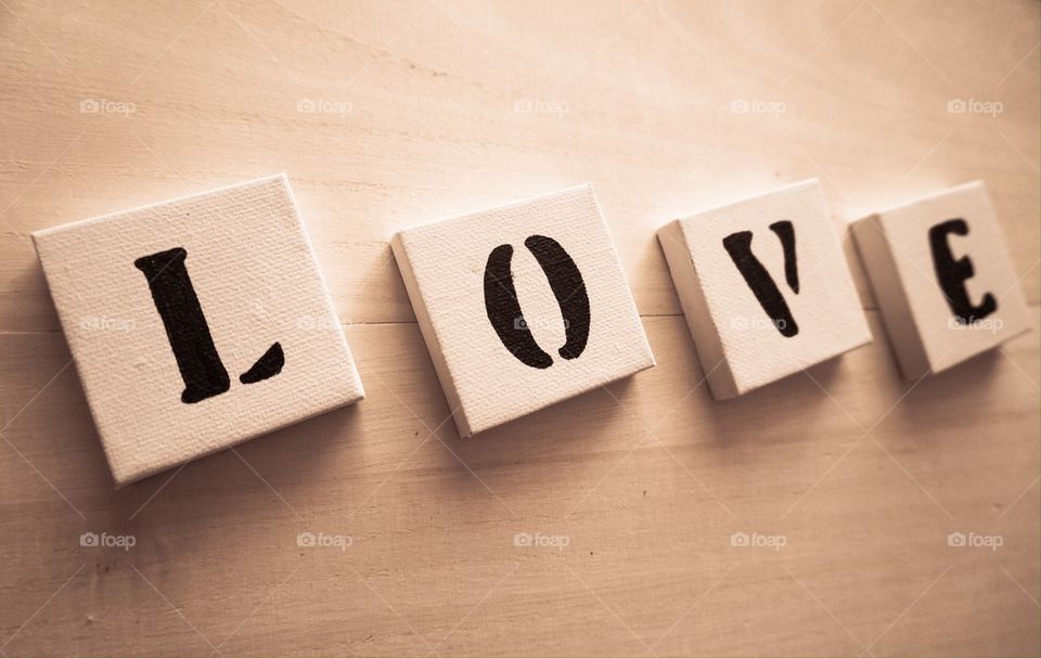 Love letters on wood