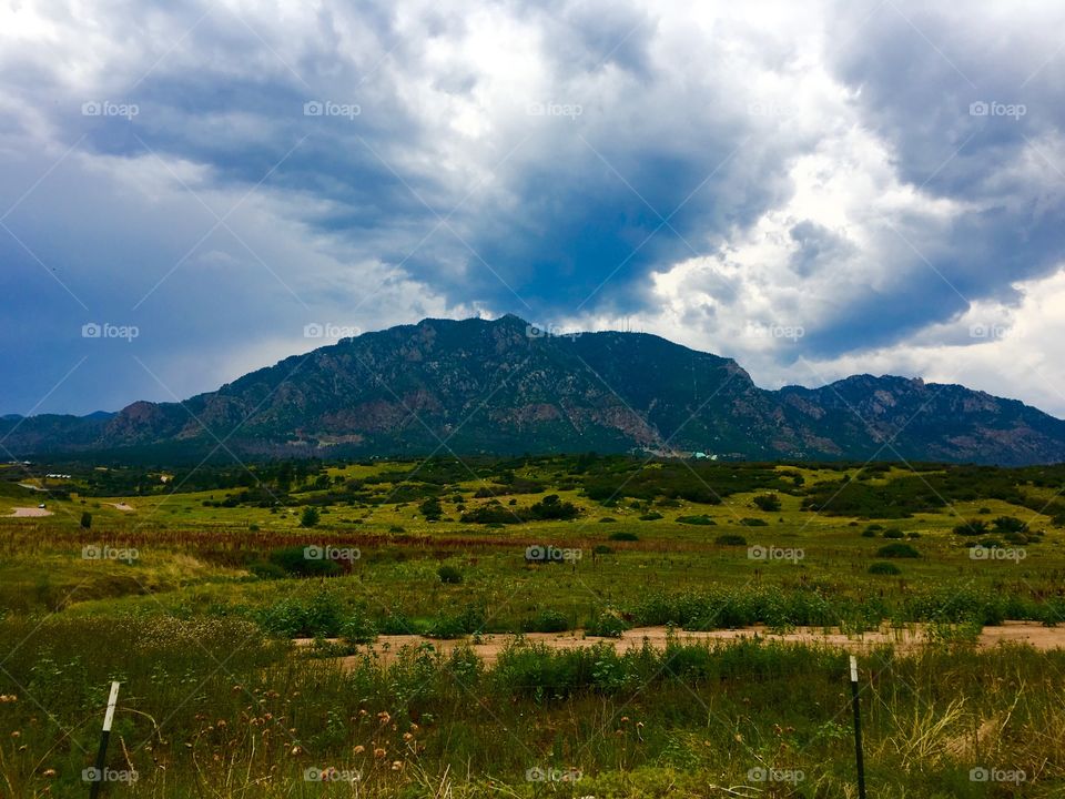 Storm over mountain