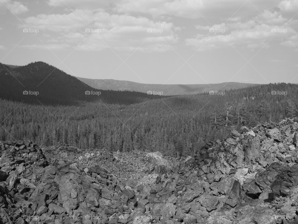 Rugged terrain of the Big Obsidian Flow 