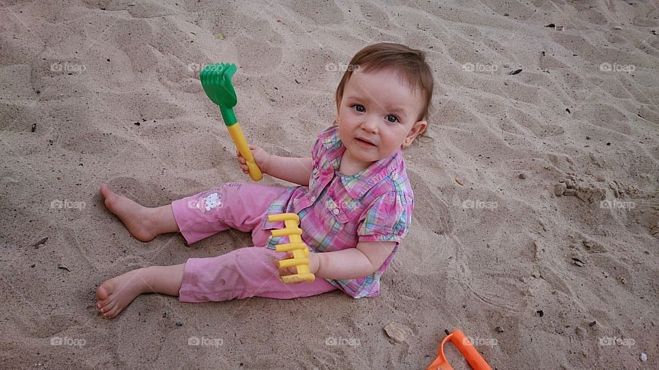 Julia. playing on the beach