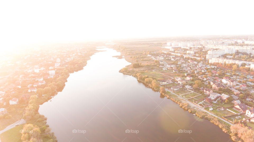 City view from above. Daylight 