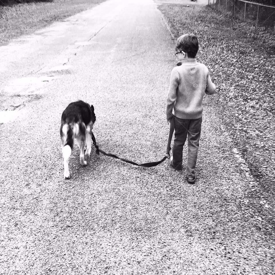 A boy and his dog