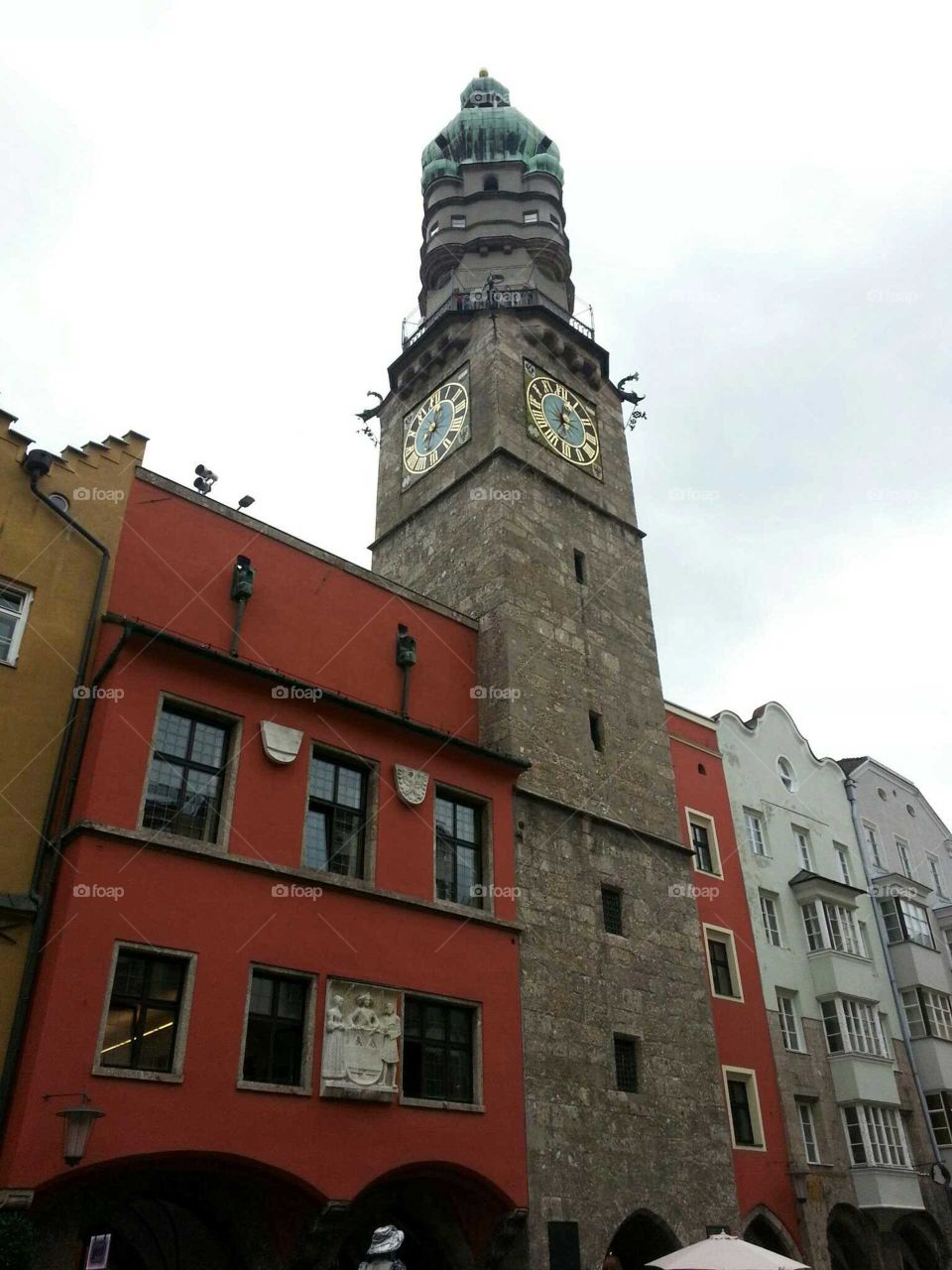 Austria, Innsbruck Tower. Austria, Innsbruck Tower Clock