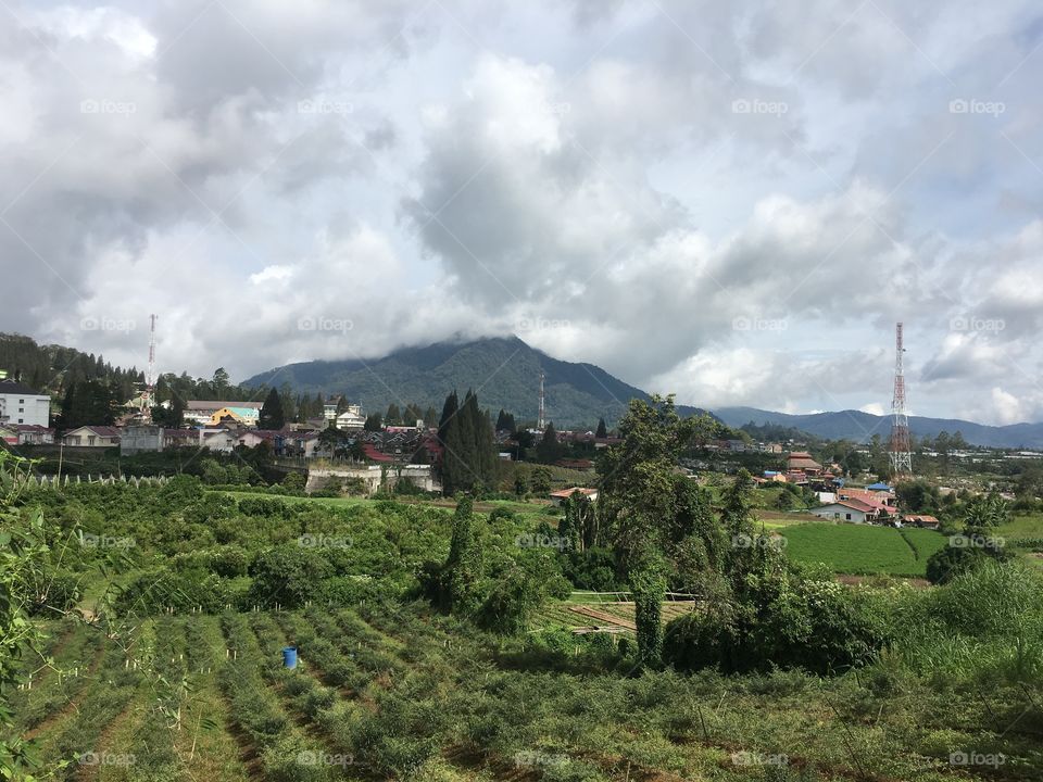 Mount Sibayak from Brastagi, Indonesia