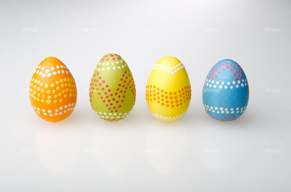 Multicolored hand painted Easter Eggs