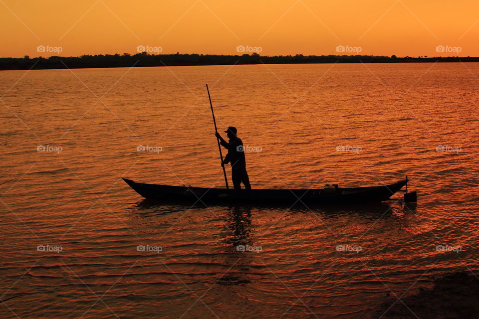Sunset at Galuh Cempaka Lake, South Borneo, Indonesia.