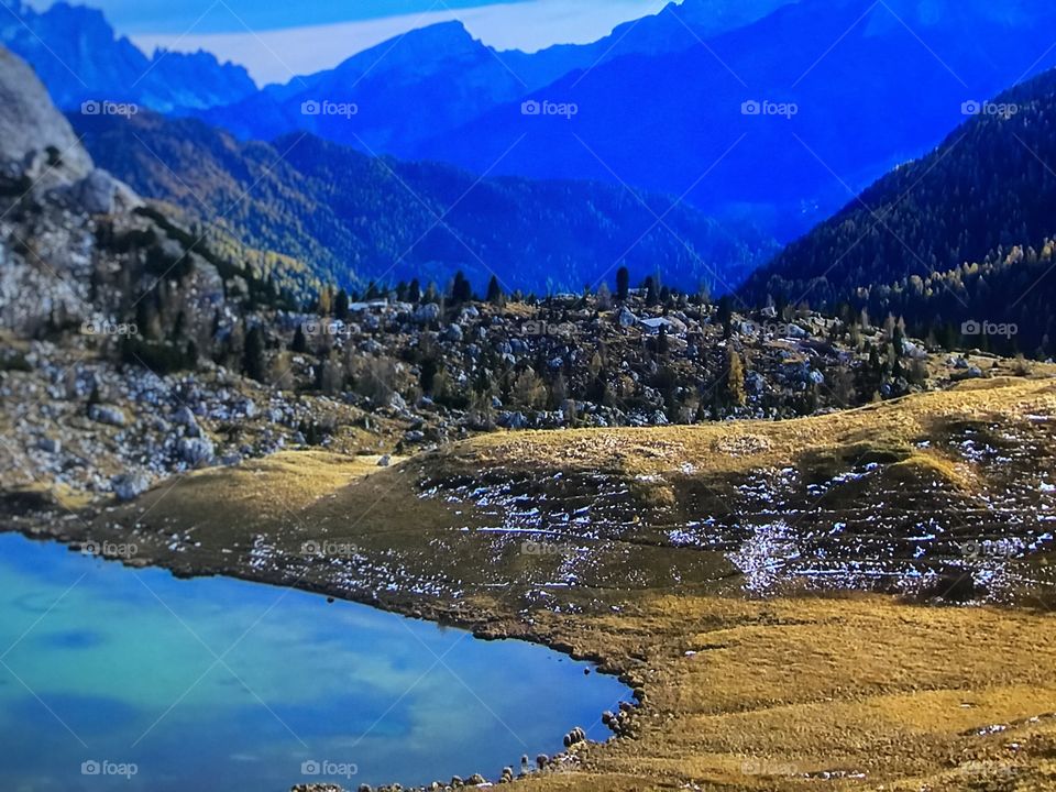 Blue mountains in Alps