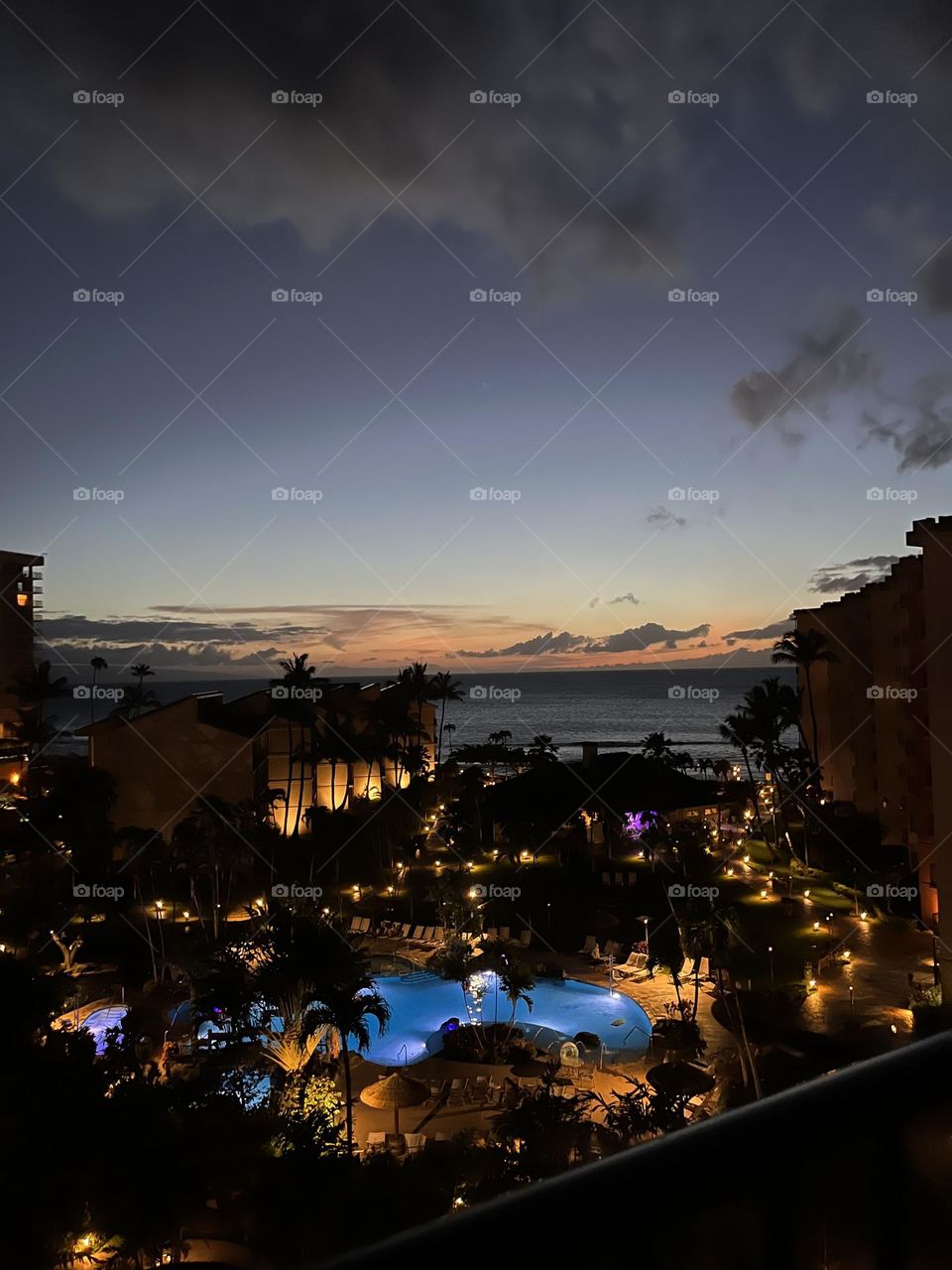 Night time in Hawaii sunset 