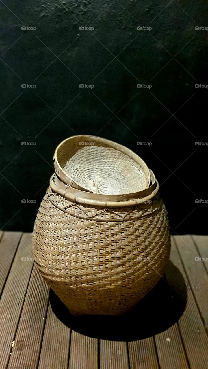 Bamboo + Rattan Basket