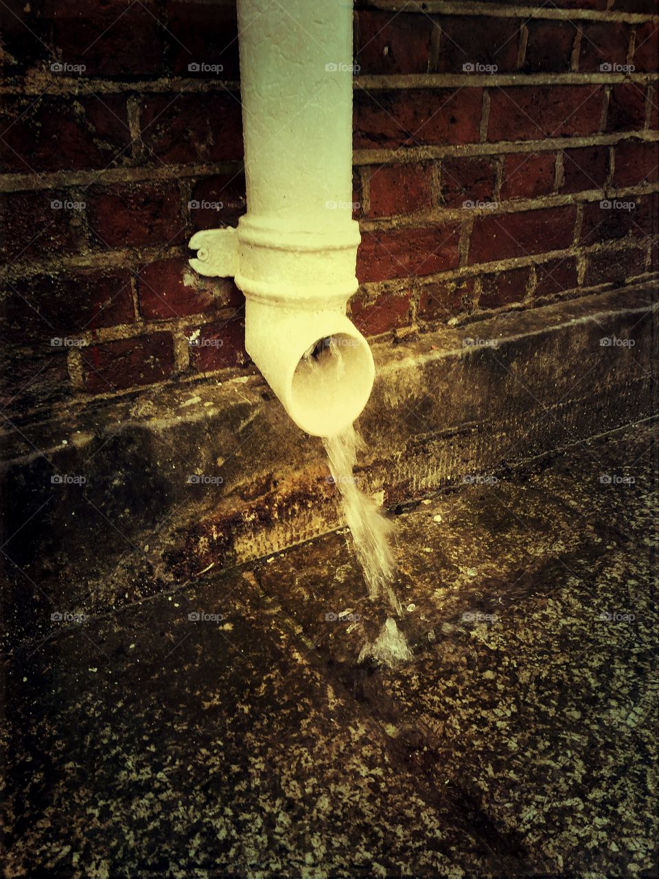 Rainwater and old drainpipe