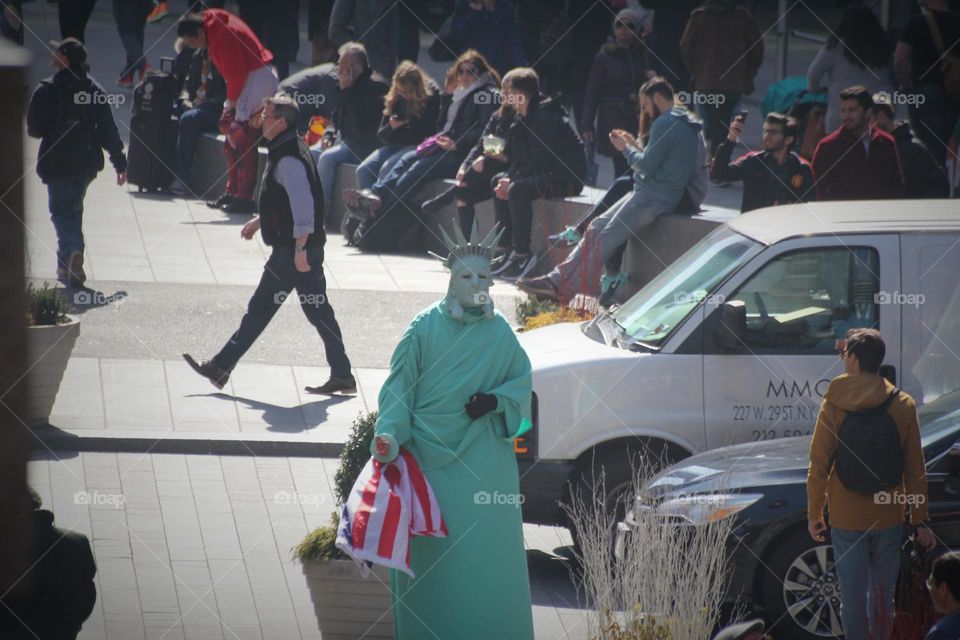 Sad statue of Liberty