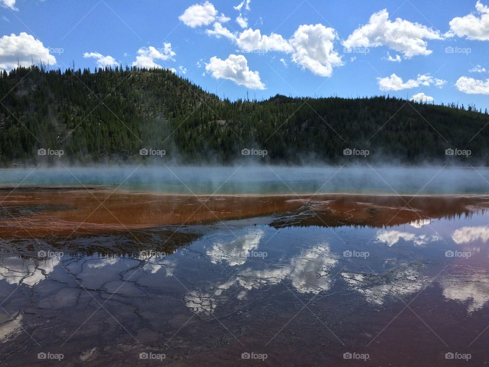 Grand Prismatic Spring at Yellowstone National Park in the summer of 2016.
