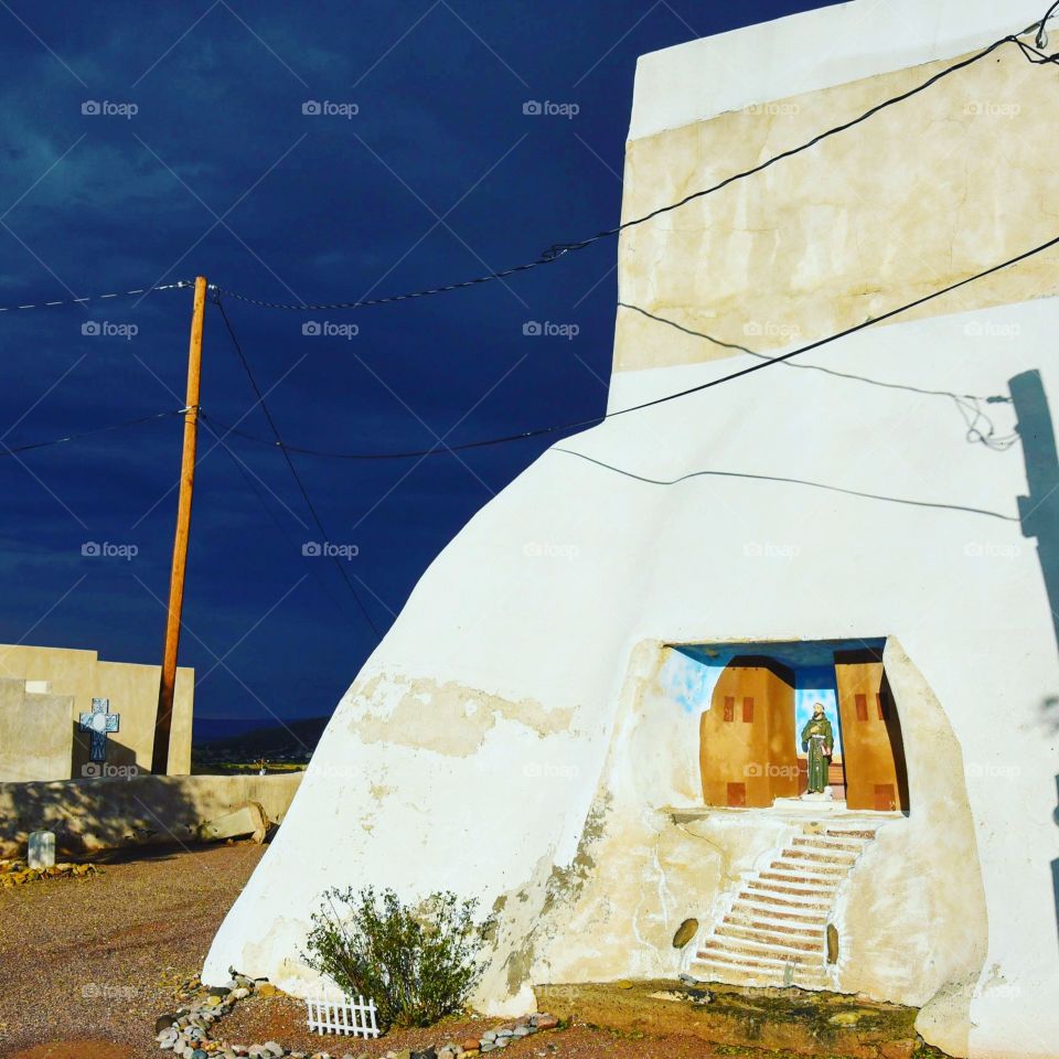 The backside of the Laguna Pueblo in New Mexico