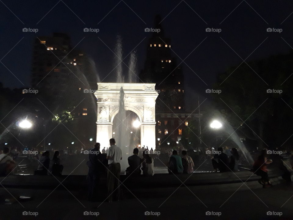 Washington Square Park New York NY at night