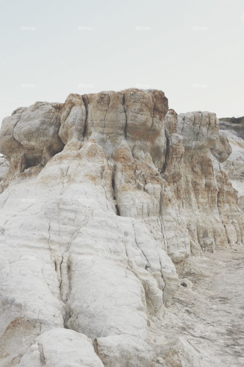 Natural chalky canyons, frozen in the winter. 