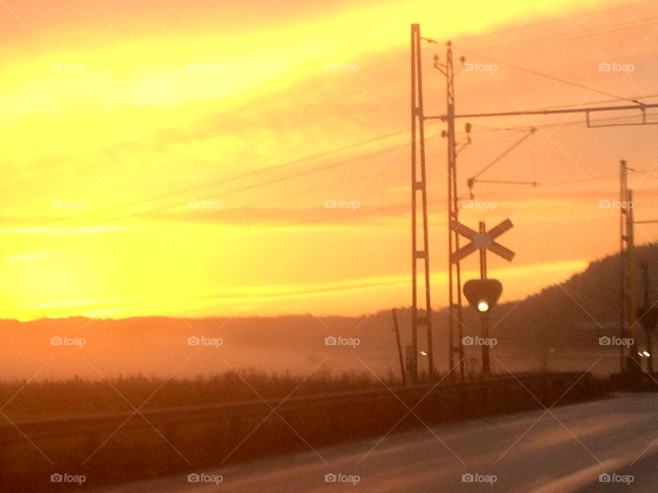 light train fog dawn by cabday