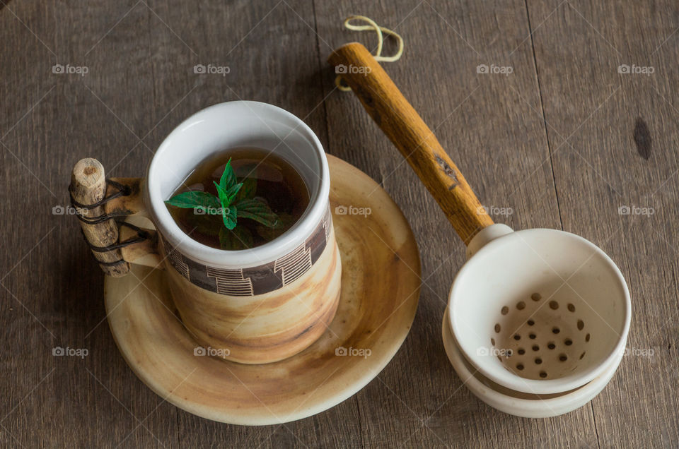 Close-up of mint tea