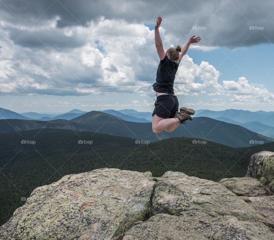 The very happy moment of being on top of the mountain