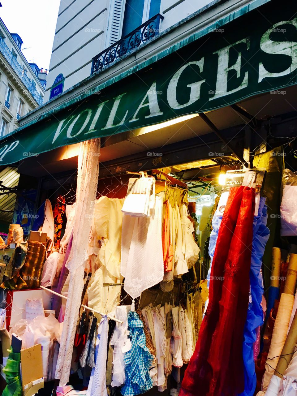Garment and fabric shop in Paris, France 