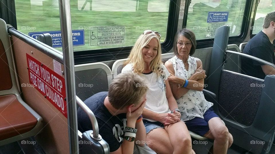 People travelling in subway train