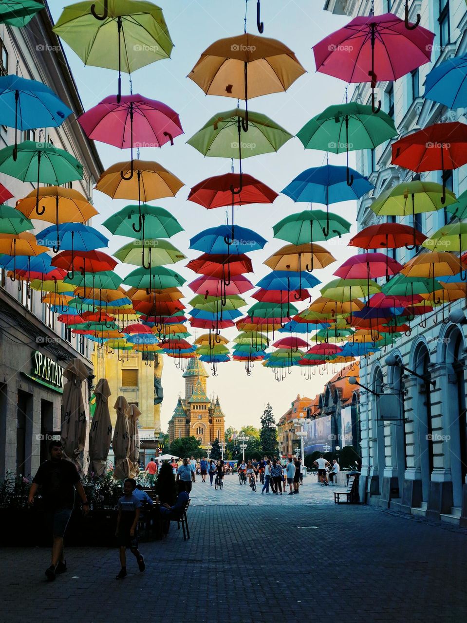 colored umbrellas