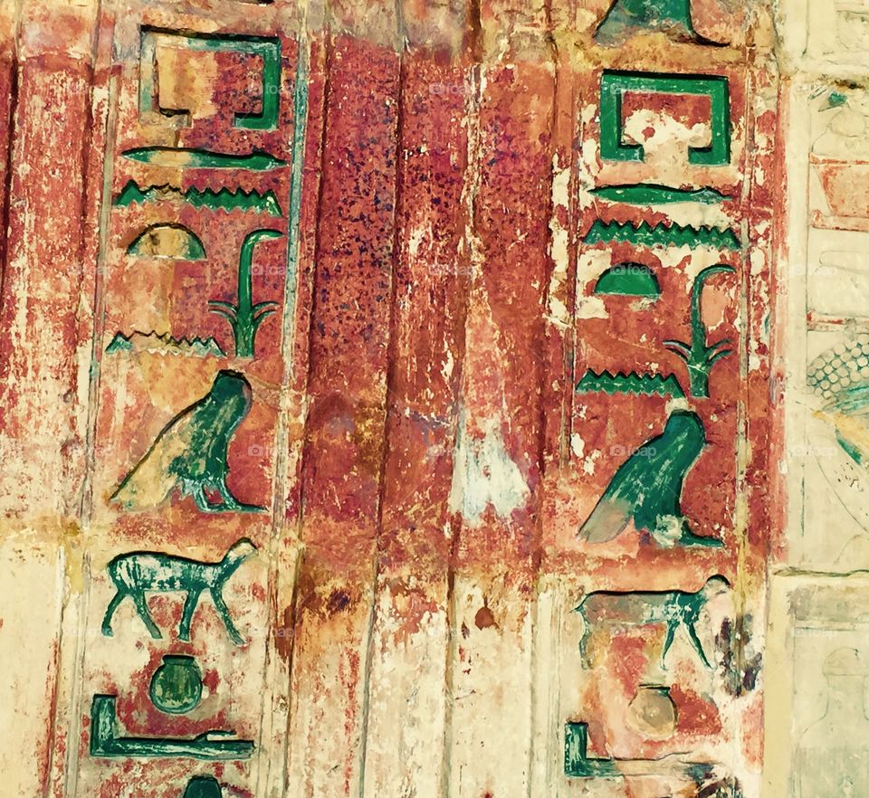 Hieroglyphics in Red & Green