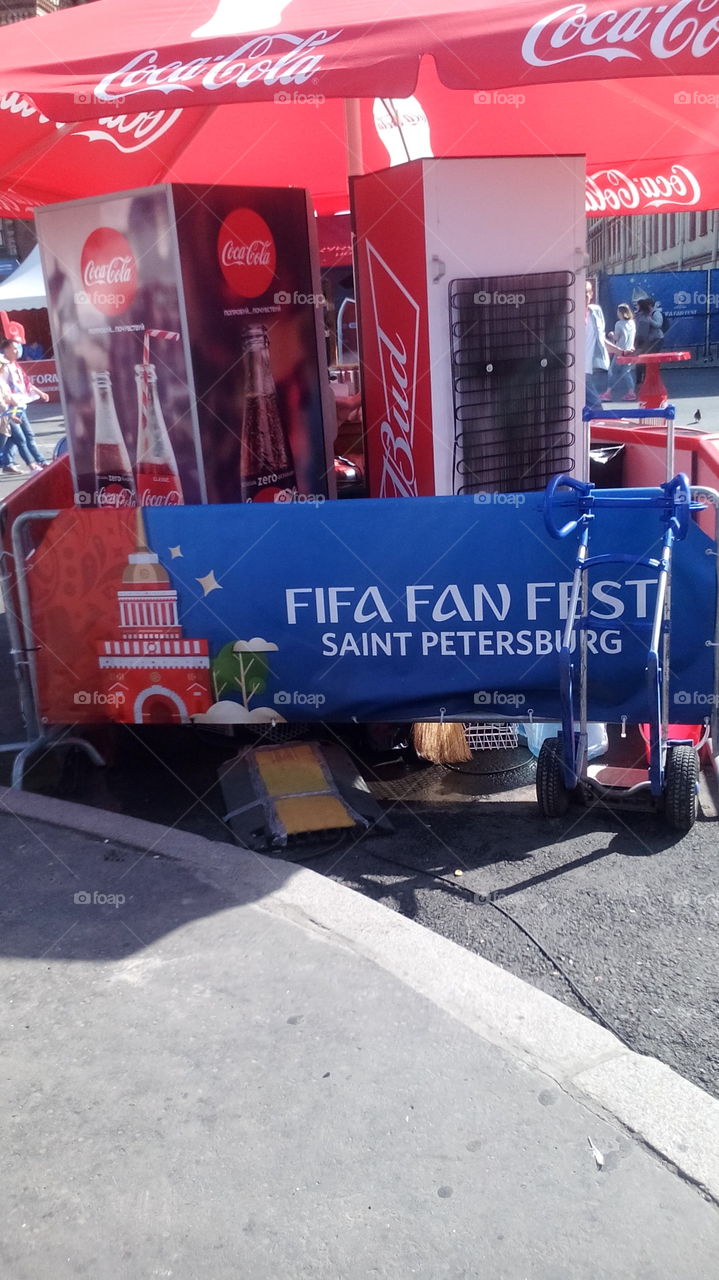 Fifa fan fest. Place for sale Coca cola.