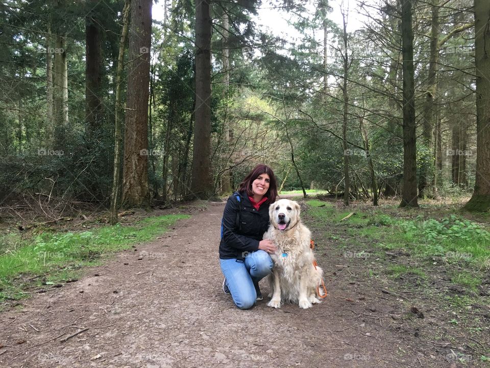Dog, Two, Park, Girl, Nature