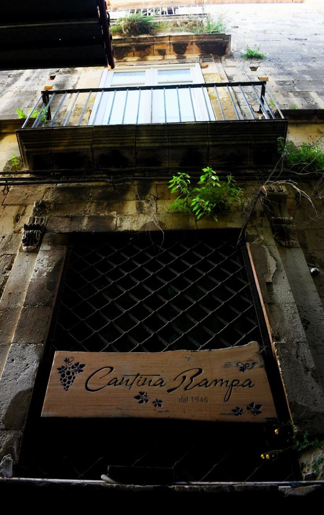 plantas que crecen en la pared. En Ortigia. Siracusa. Sicilia, Italia