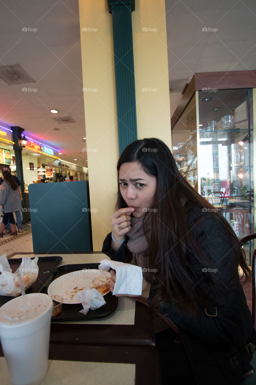 Girl eating food