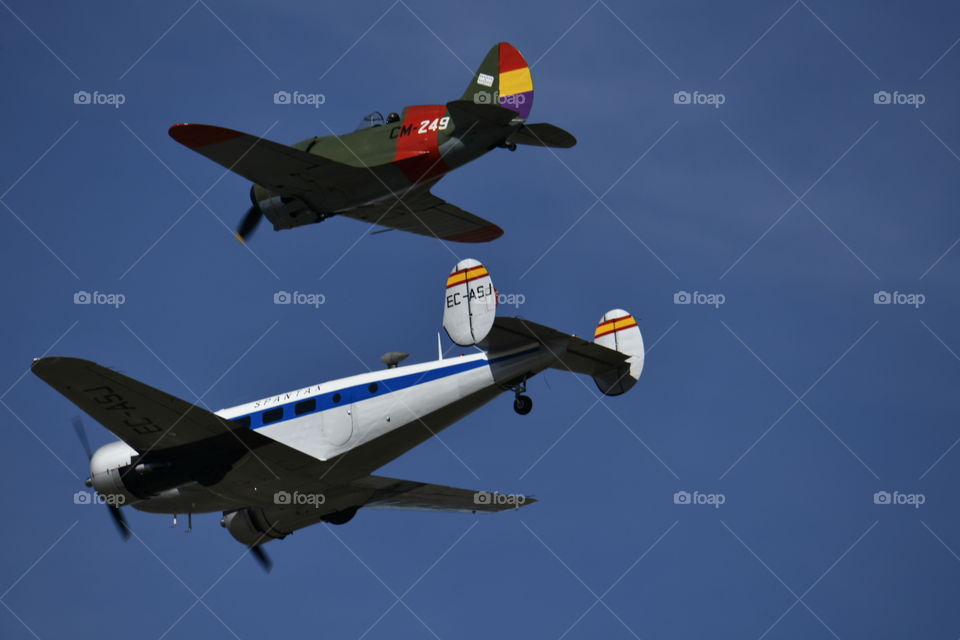 Mosca,
Un Polikárpov I-16 de la Fundación Infante de Orleans con los colores utilizados por el bando republicano en la Guerra Civil Española-Fly, <br> a Polikárpov I-16 of the foundation Infante of Orleans with the colors used by the Republican side in the Spanish Civil war
Beechcraft C-45