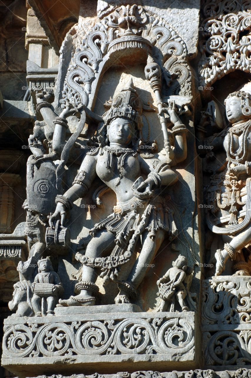 Halebeedu Hoysaleeswara temple- Goddess Bhairavi dancing