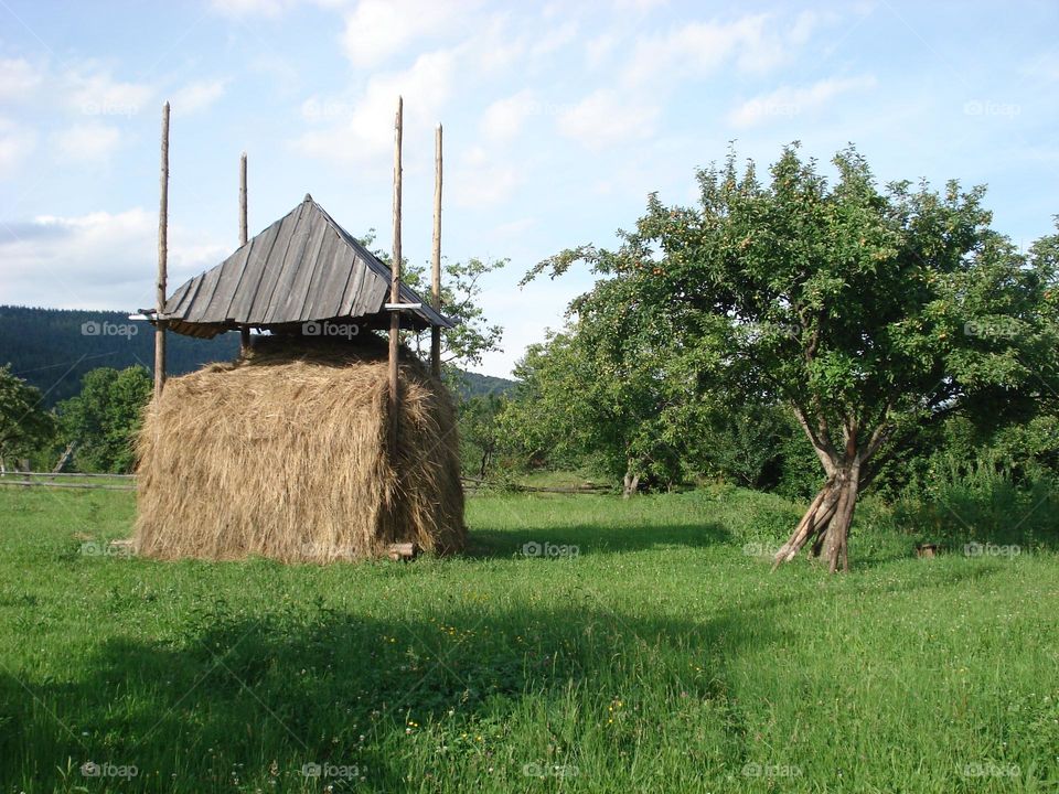 Landscape with haystack