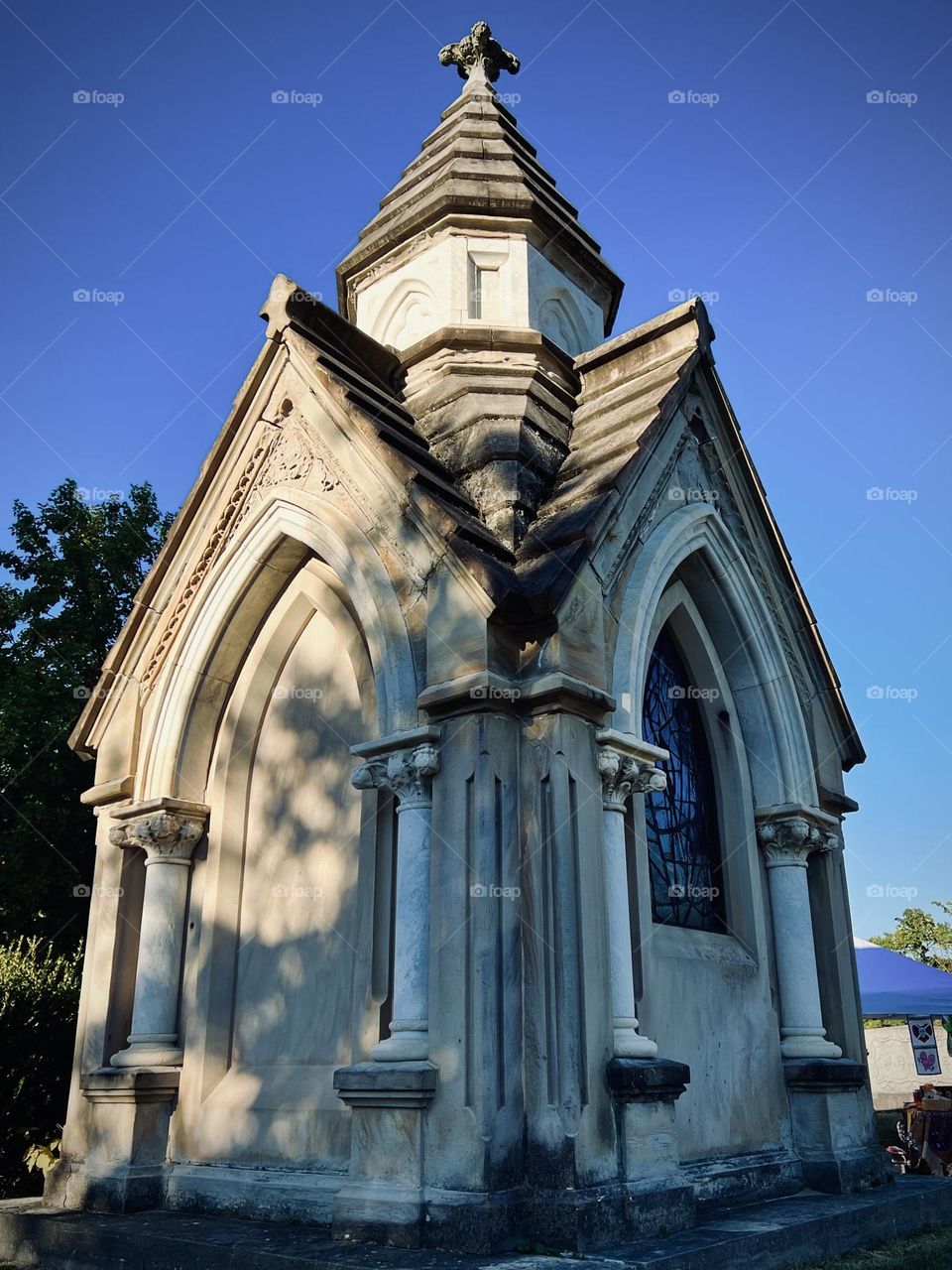 A hauntingly beautiful crypt in a big old cemetery 