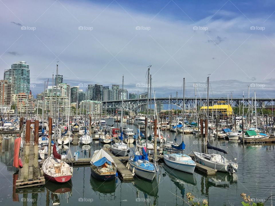 Boats moored in Vancouver 