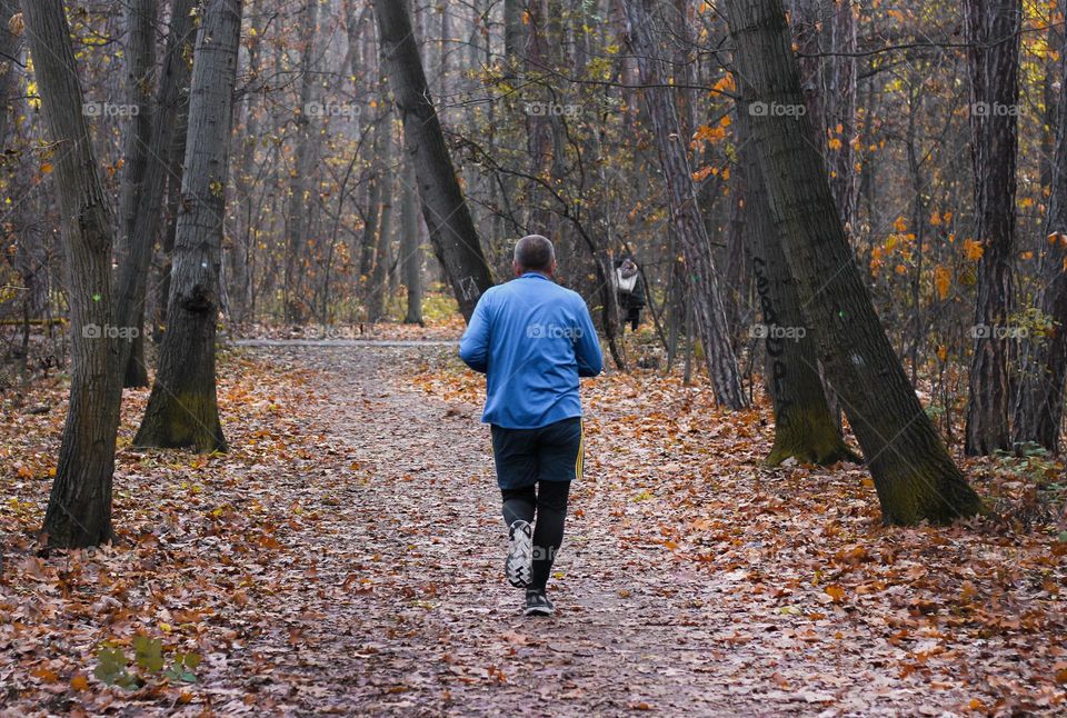 A man running in the park