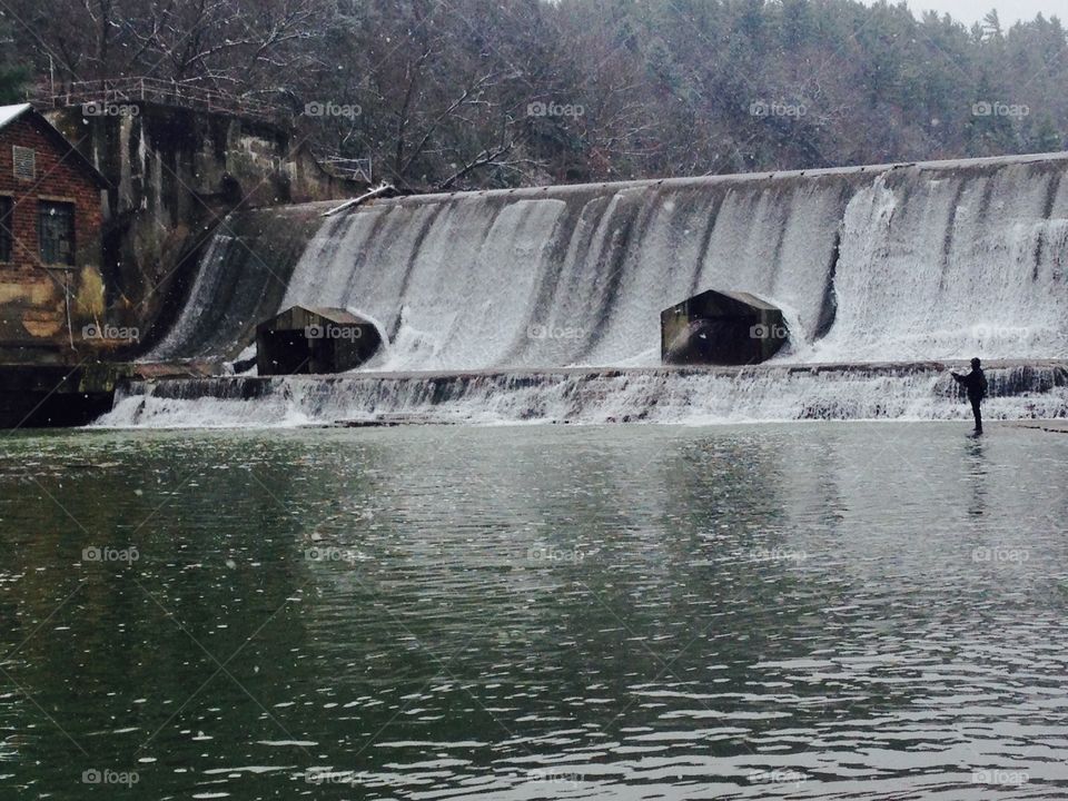 Fishing at the dam