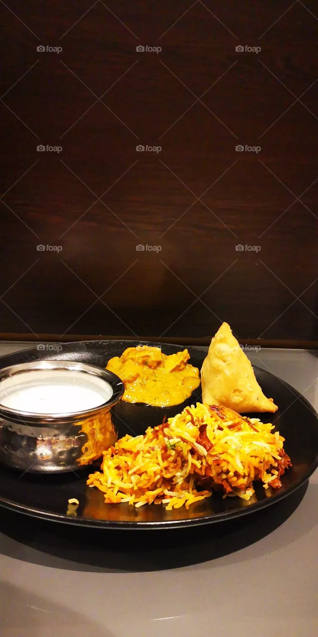 Meal from the Asian restaurant
