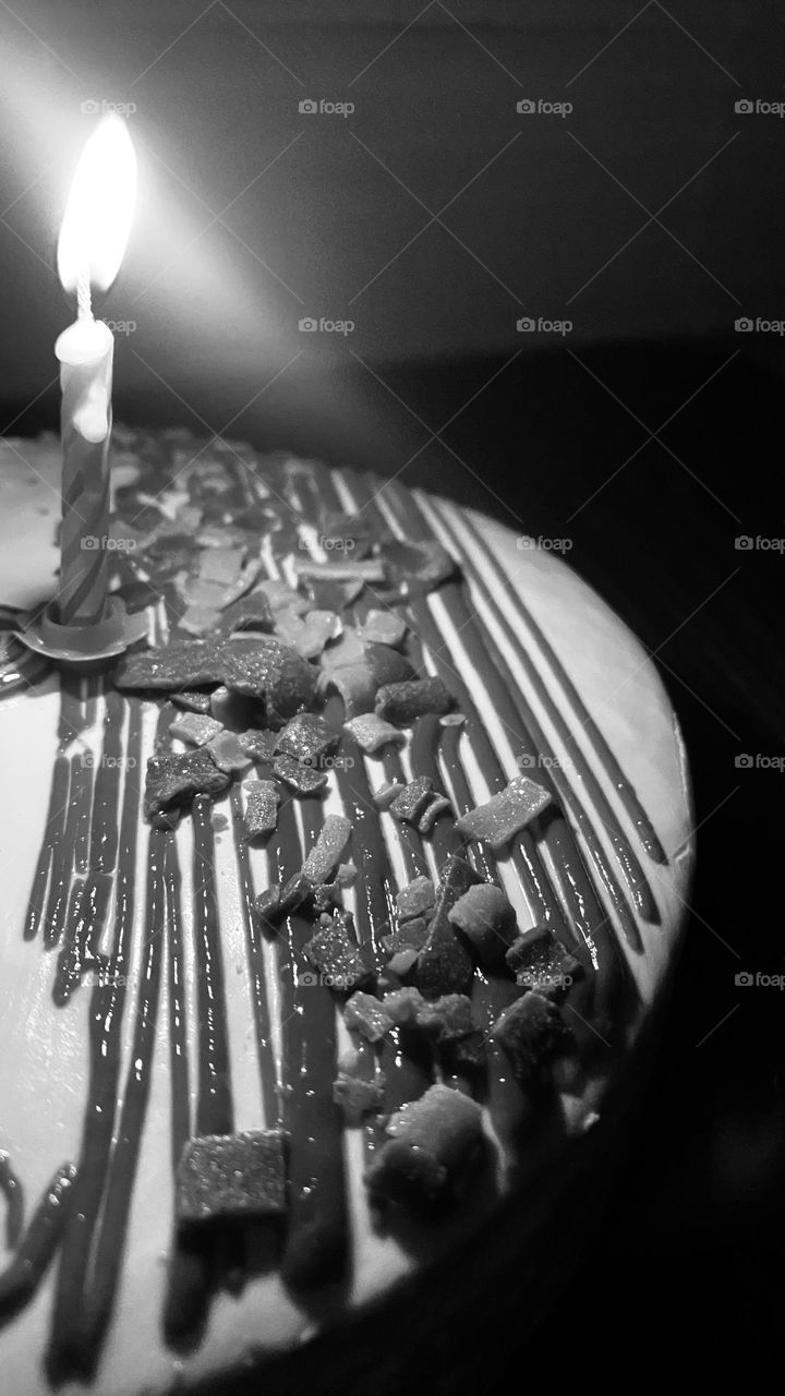 The candle on the cake