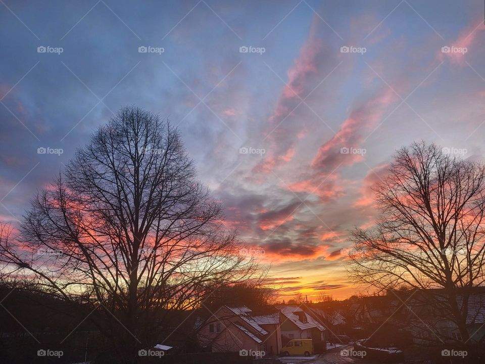 Sonnenuntergang aus dem Balkon gesehen