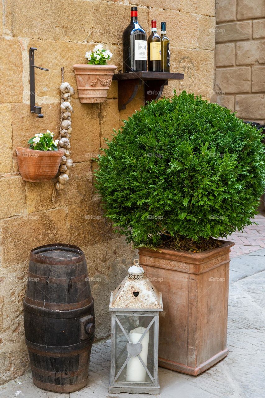italian decoration in front of a house, Italy