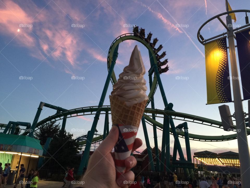 Raptor cone. Taken at Cedar Point with the Raptor roller coaster