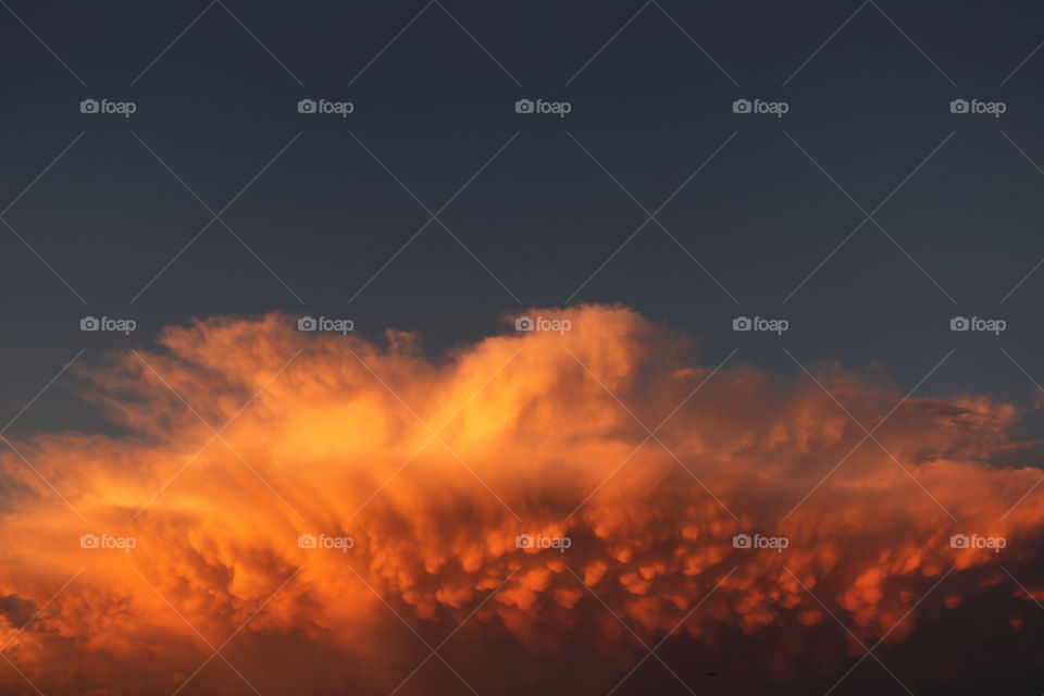 Vibrant orange sunset
