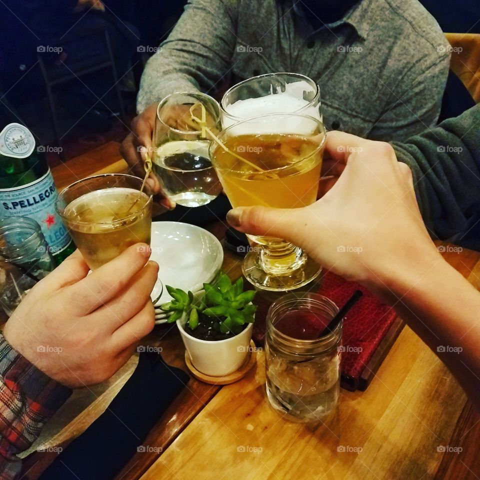 Cheers with friends