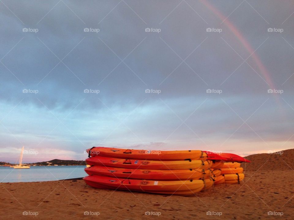 Canoes on the beach