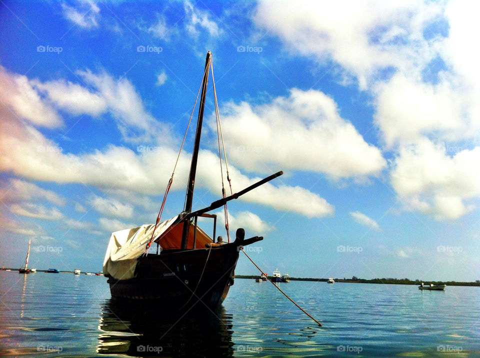 sky clouds water sea by whiteafrican